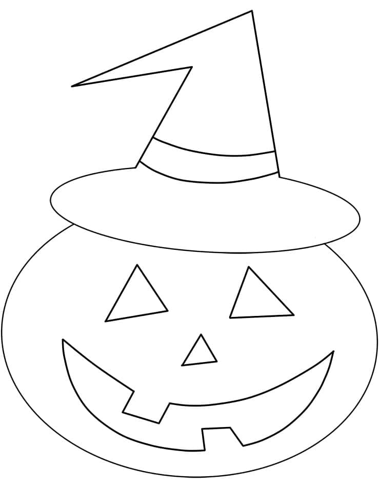 Dibujos de Calabaza de Halloween fácil para colorear