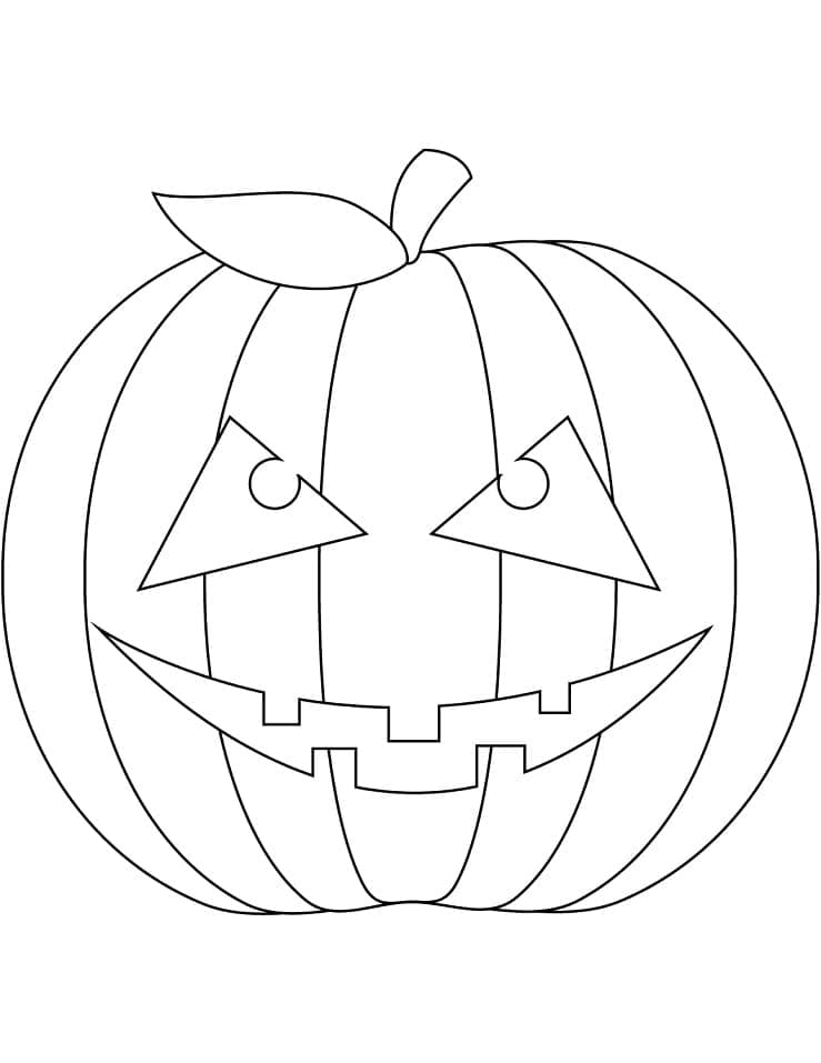 Dibujos de Calabaza de Halloween imprimible para niños para colorear