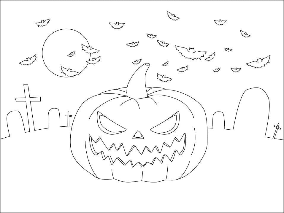 Dibujos de Calabaza de Halloween para imprimir para colorear