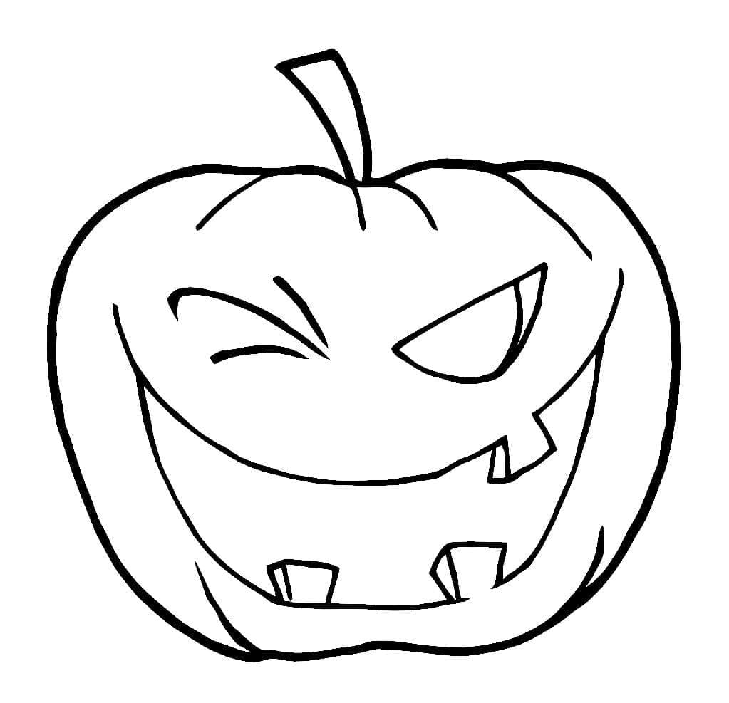 Dibujos de Calabaza divertida de Halloween para colorear