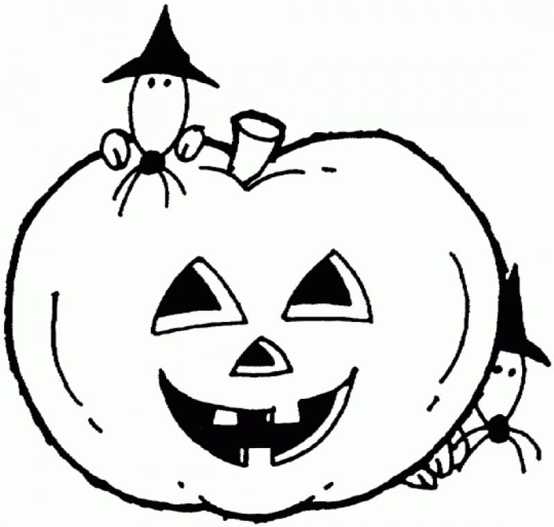 Dibujos de Calabaza y ratones de Halloween para colorear