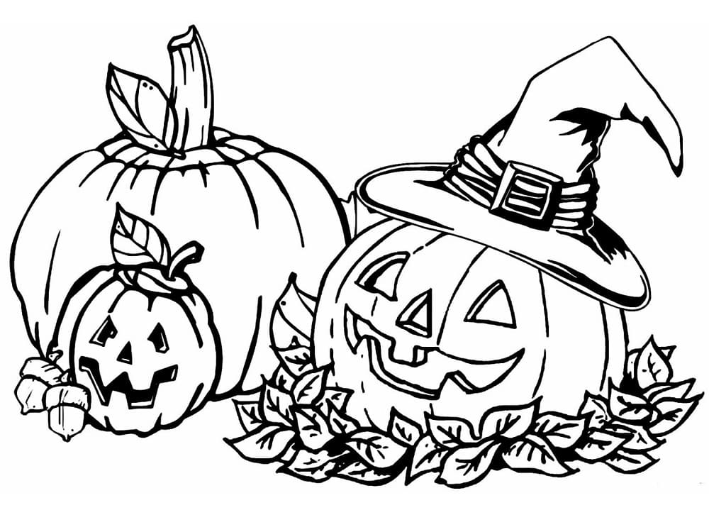 Dibujos de Calabazas de Halloween gratis para colorear