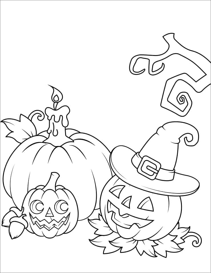 Dibujos de Calabazas de Halloween para imprimir gratis para colorear