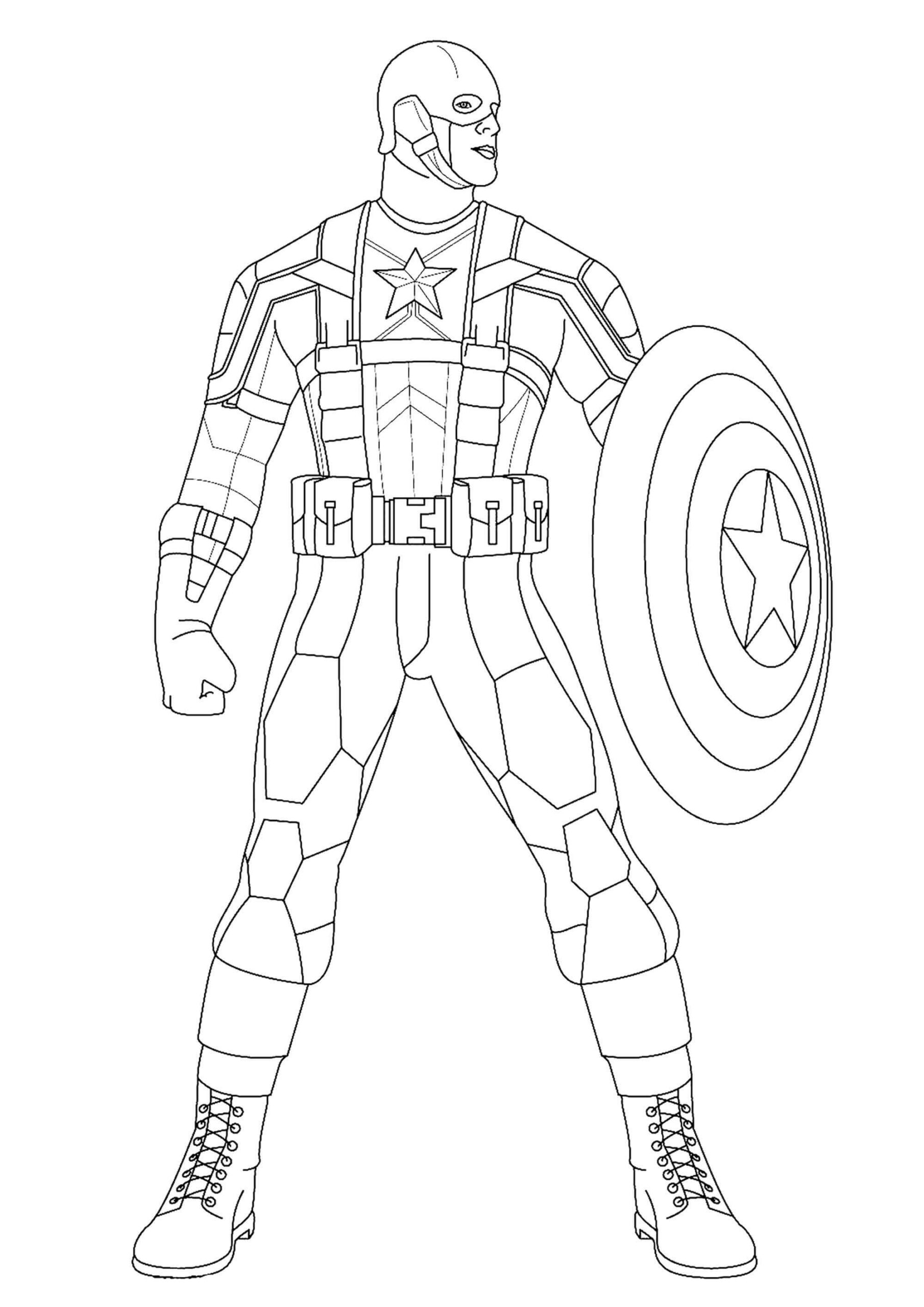 Capitán América Básico para colorir