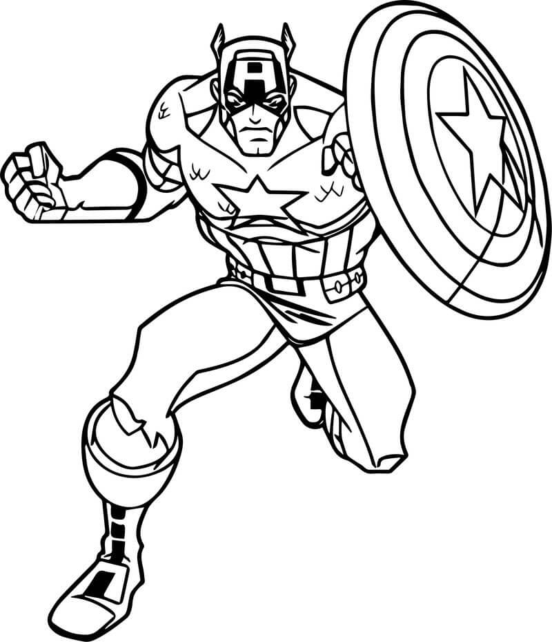 Dibujos de Capitán América de Dibujos Animados para colorear