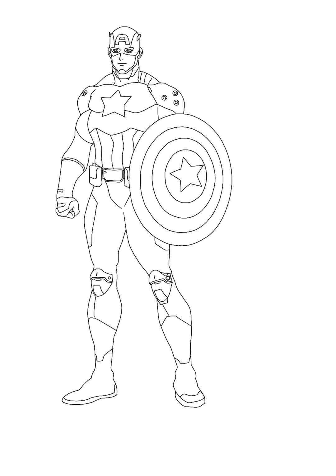 Capitán América de Pie para colorir