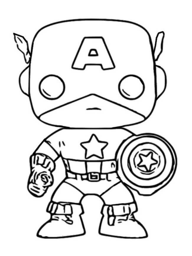 Capitán América Funko para colorir