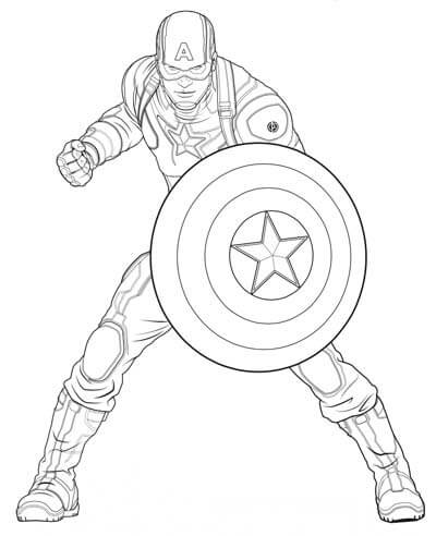 Dibujos de Capitan America Luchando para colorear