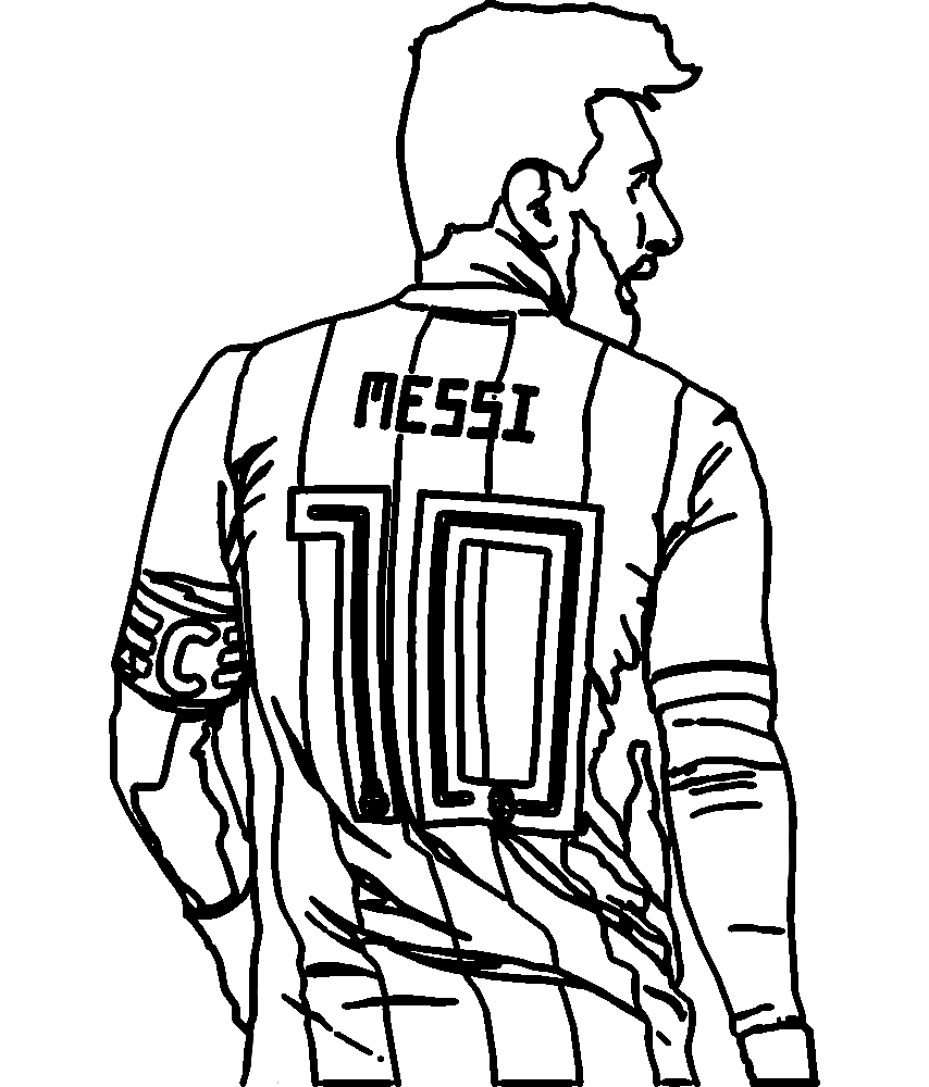 Capitán Lionel Messi para colorir