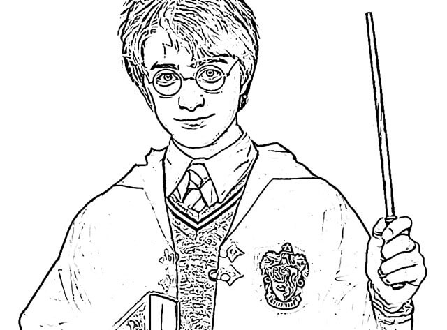 Cara de Harry Potter para colorir