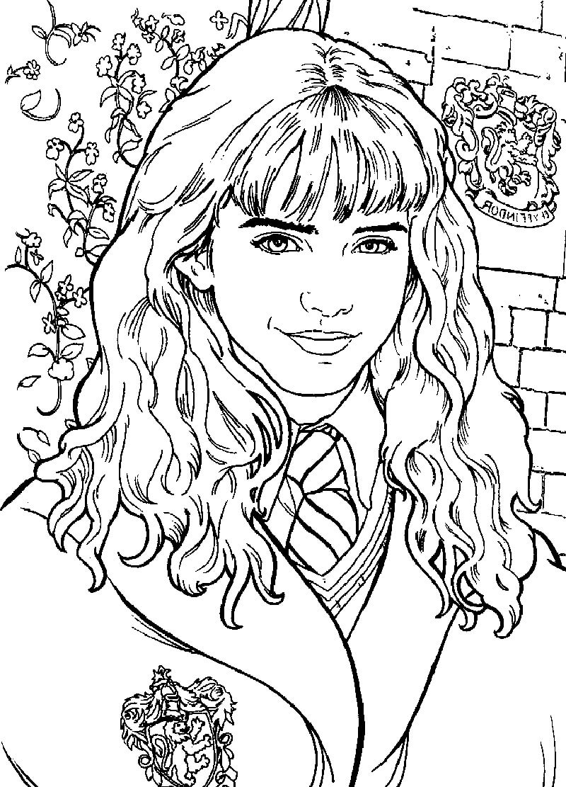 Cara de Hermione Granger para colorir