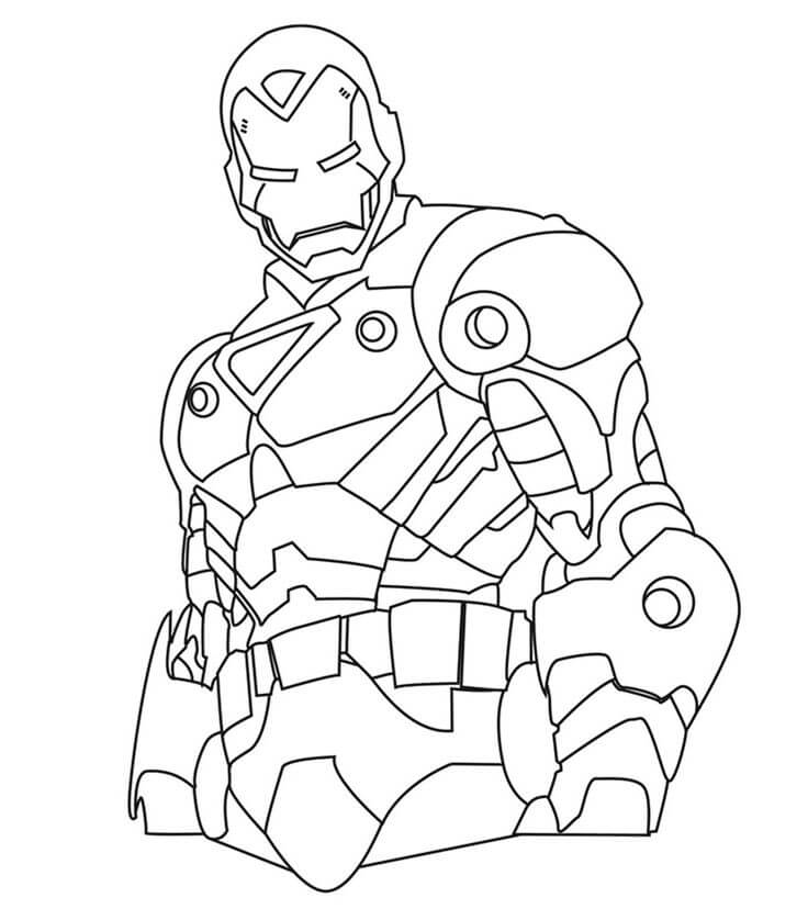 Dibujos de Cara de Ironman para colorear