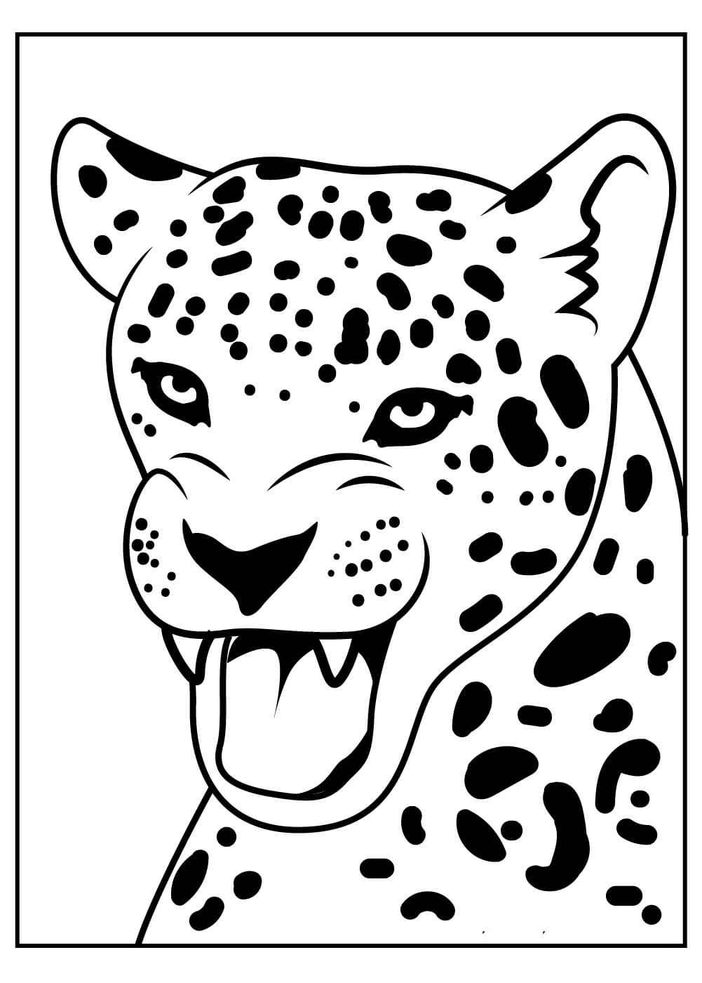 Dibujos de Cara de Jaguar para colorear