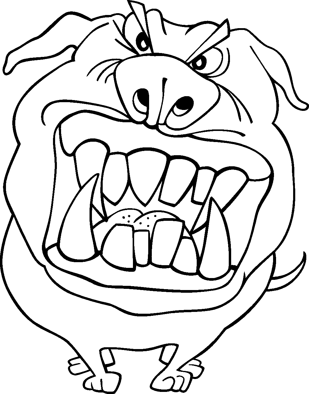 Dibujos de Cara De Perro Aterrador para colorear