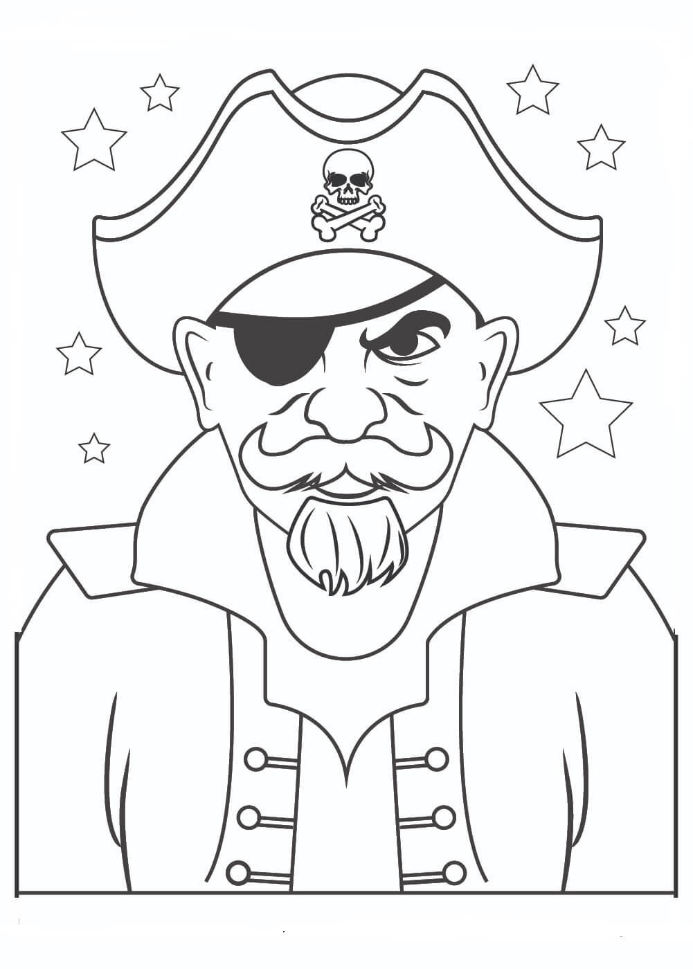 Cara De Pirata para colorir