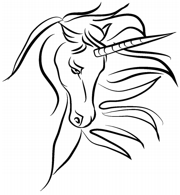 Cara de Unicornio para colorir