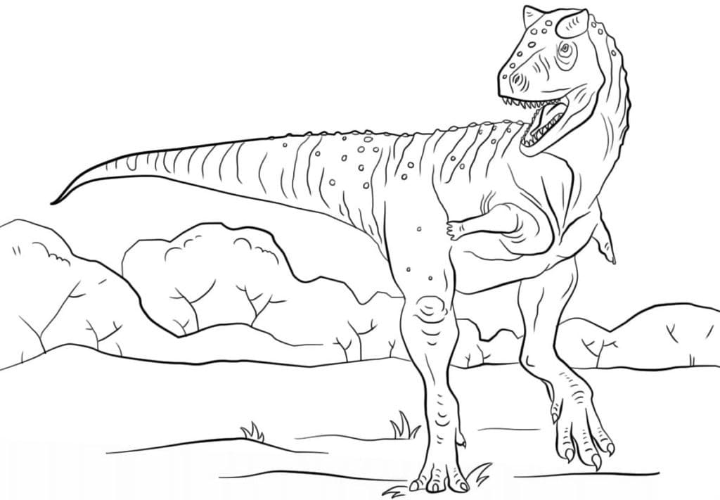 Dibujos de Carnotaurus del mundo jurásico para colorear