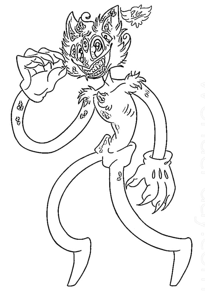 Dibujos de Cartoon Cat fácil en niños para colorear