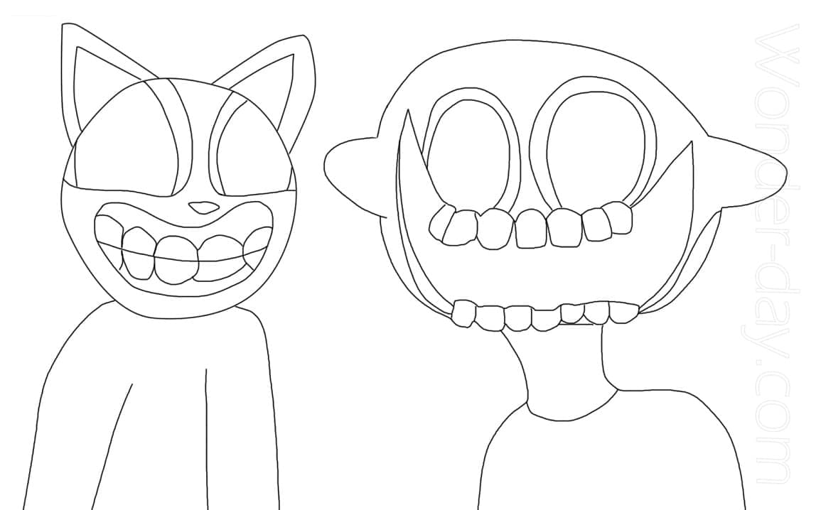 Dibujos de Cartoon Cat imprimible para colorear
