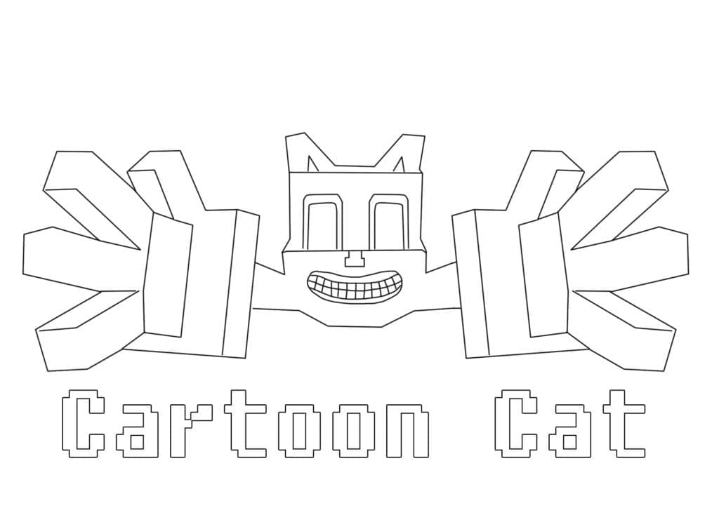 Dibujos de Cartoon Cat Imprimible para niños para colorear