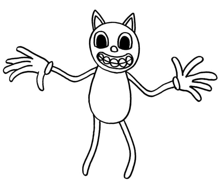 Dibujos de Cartoon Cat sencillo en niños para colorear
