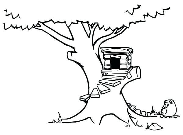 Dibujos de Casa del árbol Simple para colorear