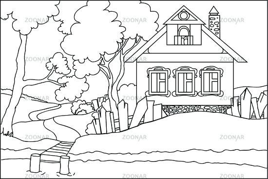 Casa Junto Al Lago para colorir