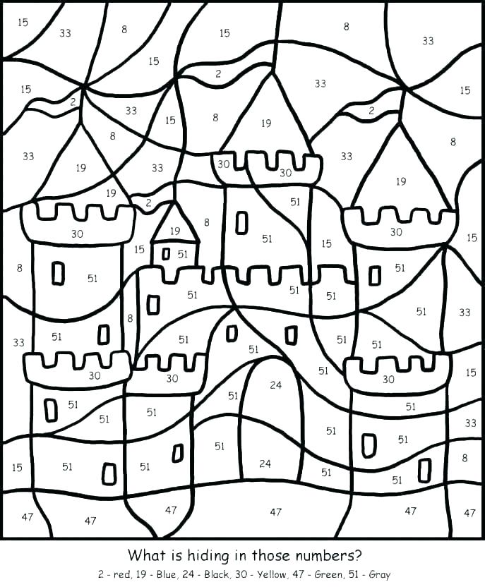 Dibujos de Castillo Por Números para colorear