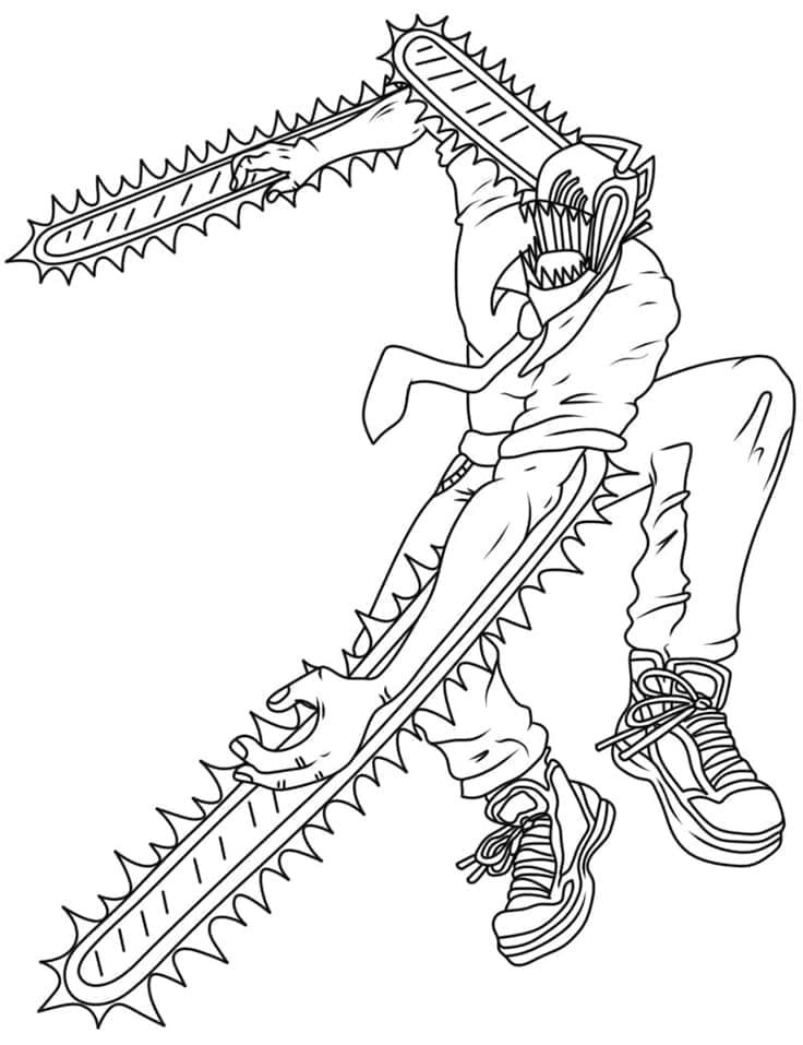 Dibujos de Chainsaw Man gratis para colorear