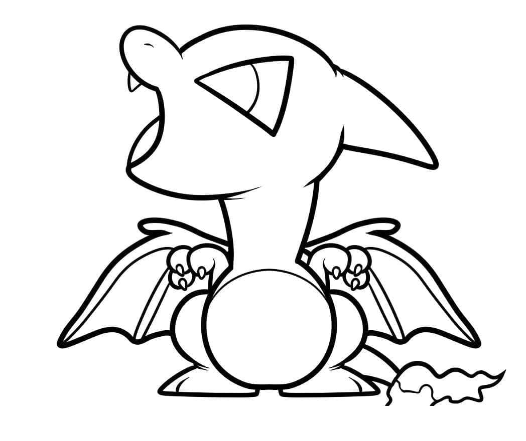 Charizard Chibi Pokémon para colorir