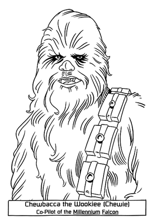 Dibujos de Chewbacca En Guerra De Las Galaxias para colorear