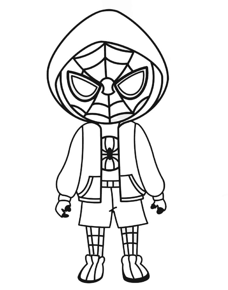 Chibi Hombre Araña Miles Morales para colorir