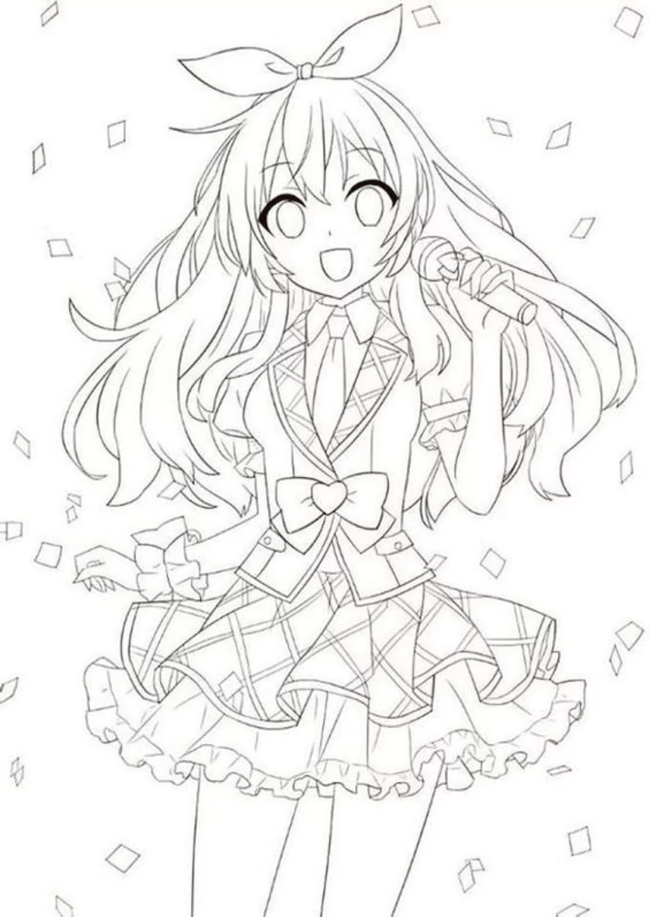 Dibujos de Chica Anime 2 para colorear