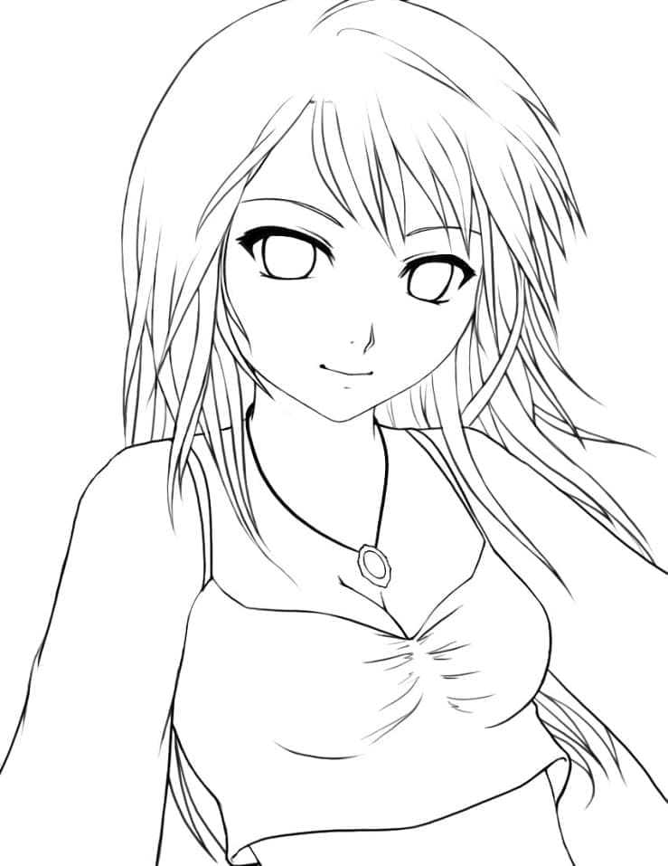Dibujos de Chica Anime 5 para colorear