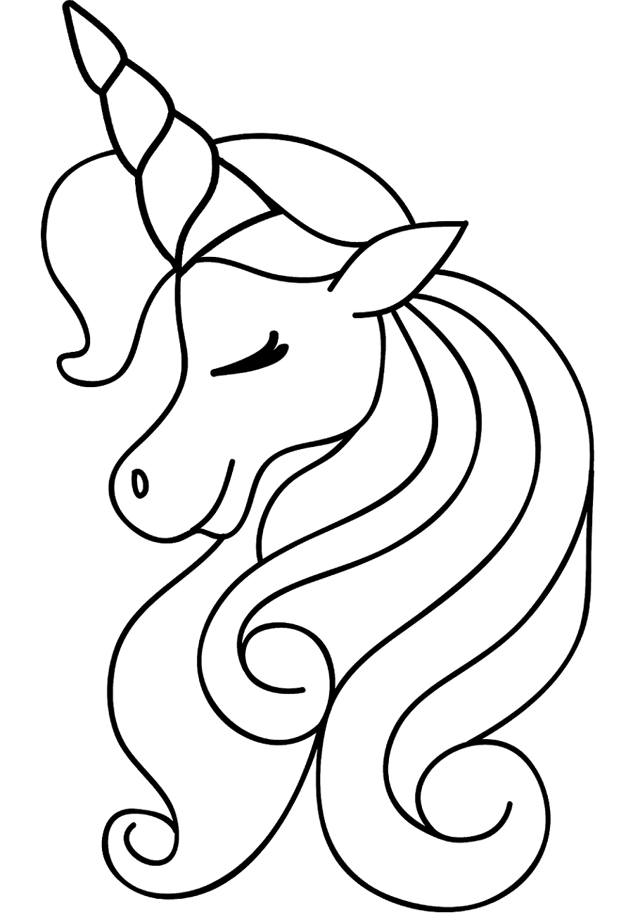 Dibujos de Chica Cabeza de Unicornio para colorear