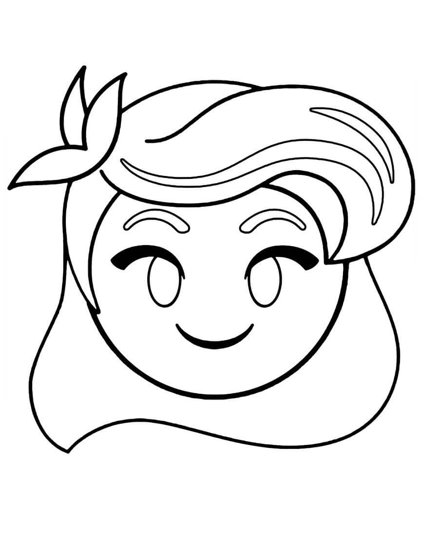 Dibujos de Chica Emoji Sonriendo para colorear