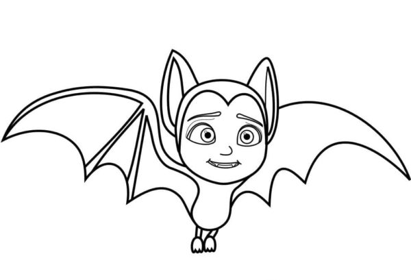 Dibujos de Chica Vampiro de Ojos Grandes en Forma de Murciélago para colorear