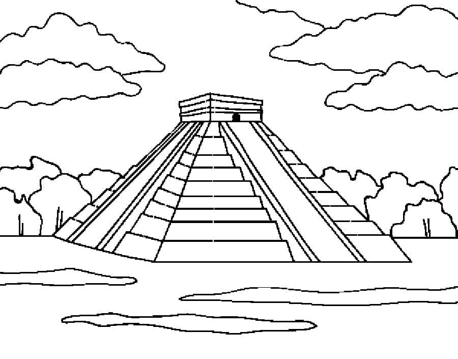 Dibujos de Chichén Itzá para imprimir para colorear