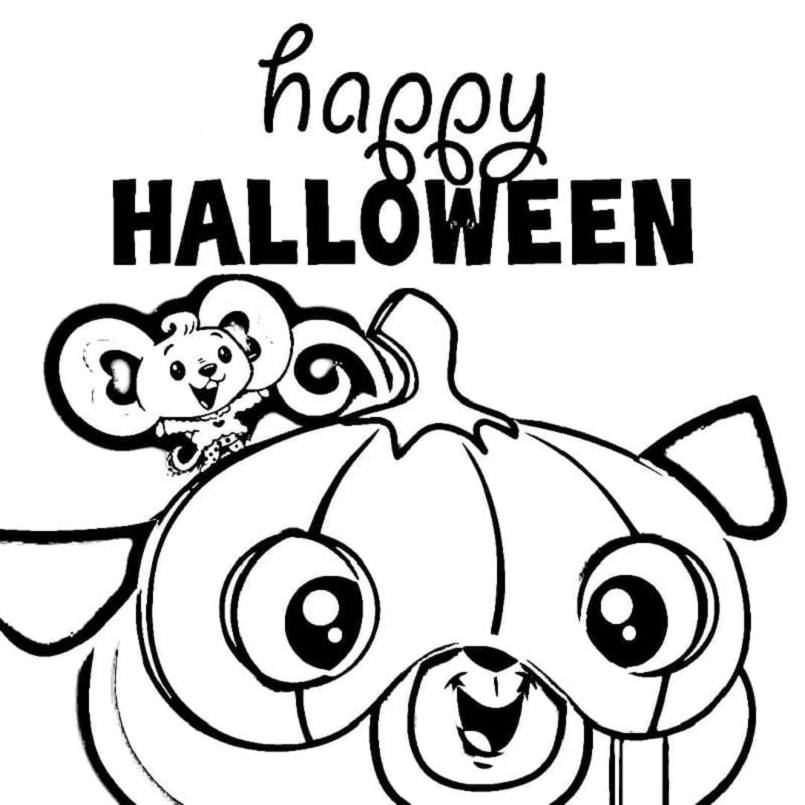 Dibujos de Chip y Potato en Halloween para colorear