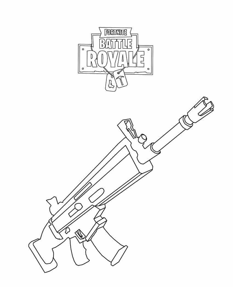 Dibujos de Cicatriz de rifle Fortnite para colorear
