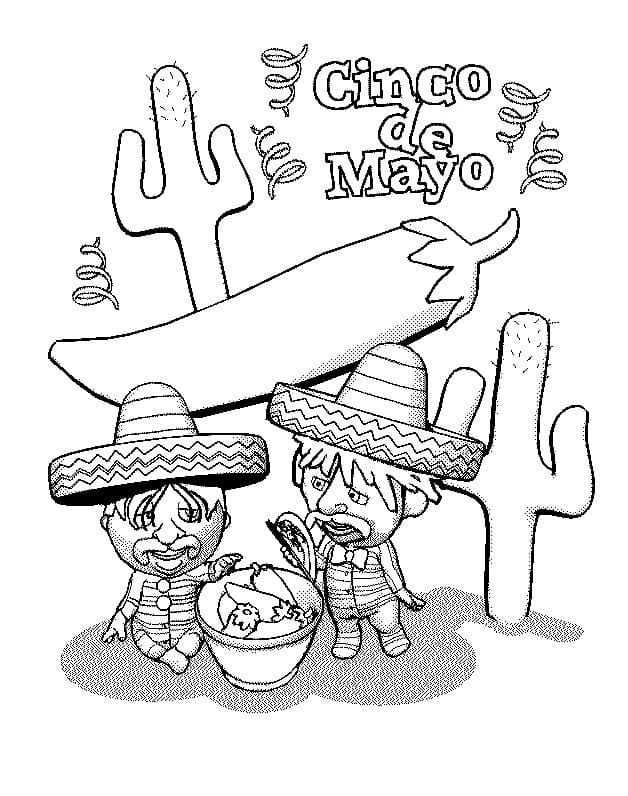 Dibujos de Cinco de Mayo Imprimible para colorear