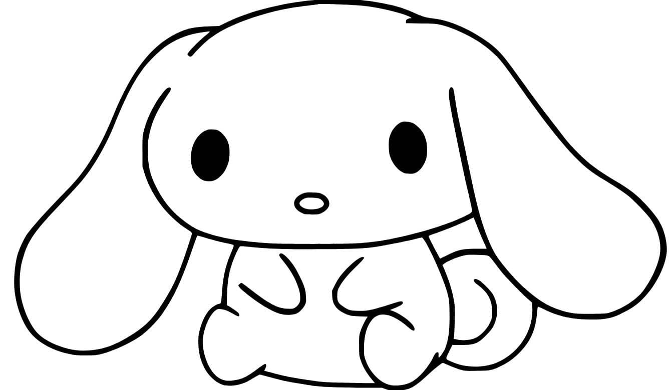 Dibujos de Cinnamoroll se sienta para colorear