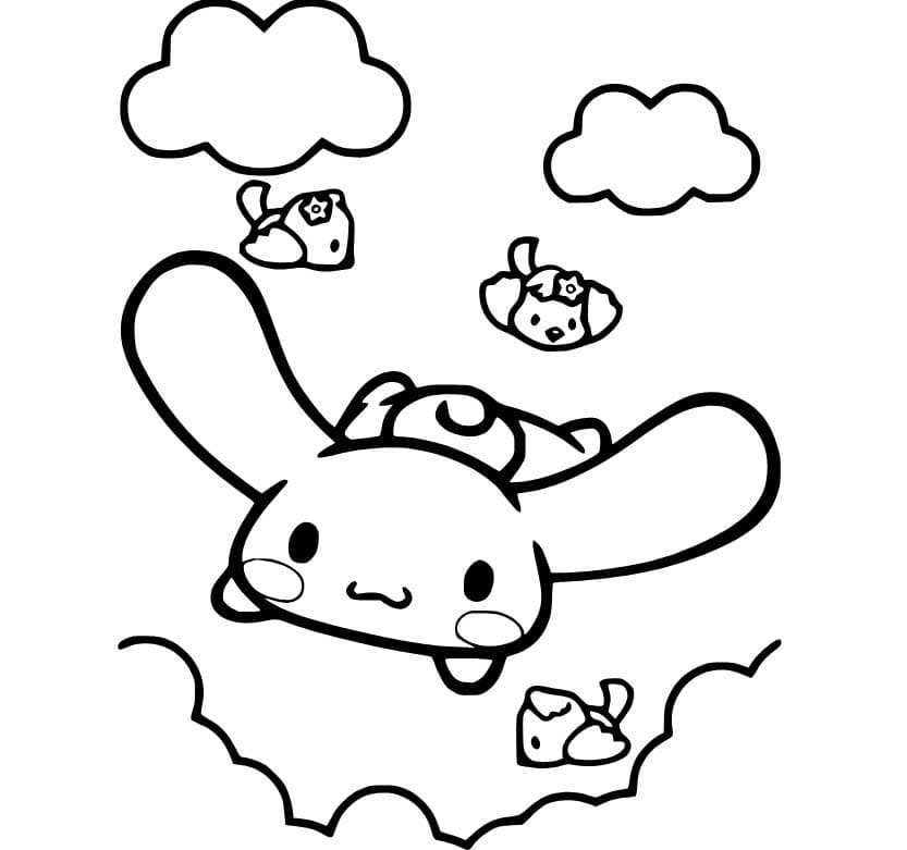 Dibujos de Cinnamoroll volando para colorear