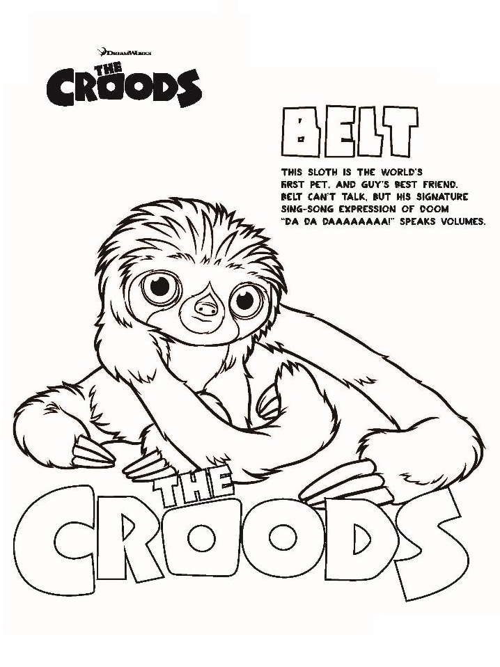 Dibujos de Cinturón de los Croods para colorear