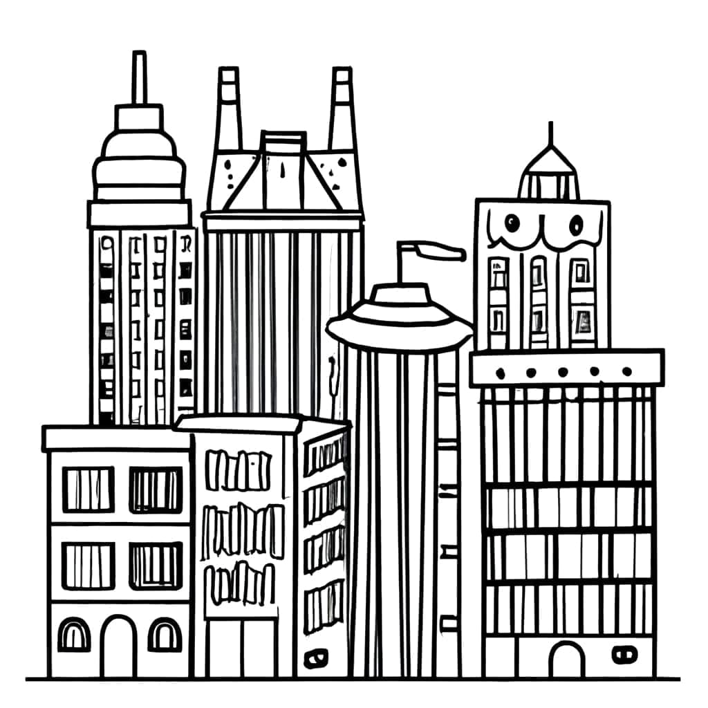 Dibujos de Ciudad 1 para colorear