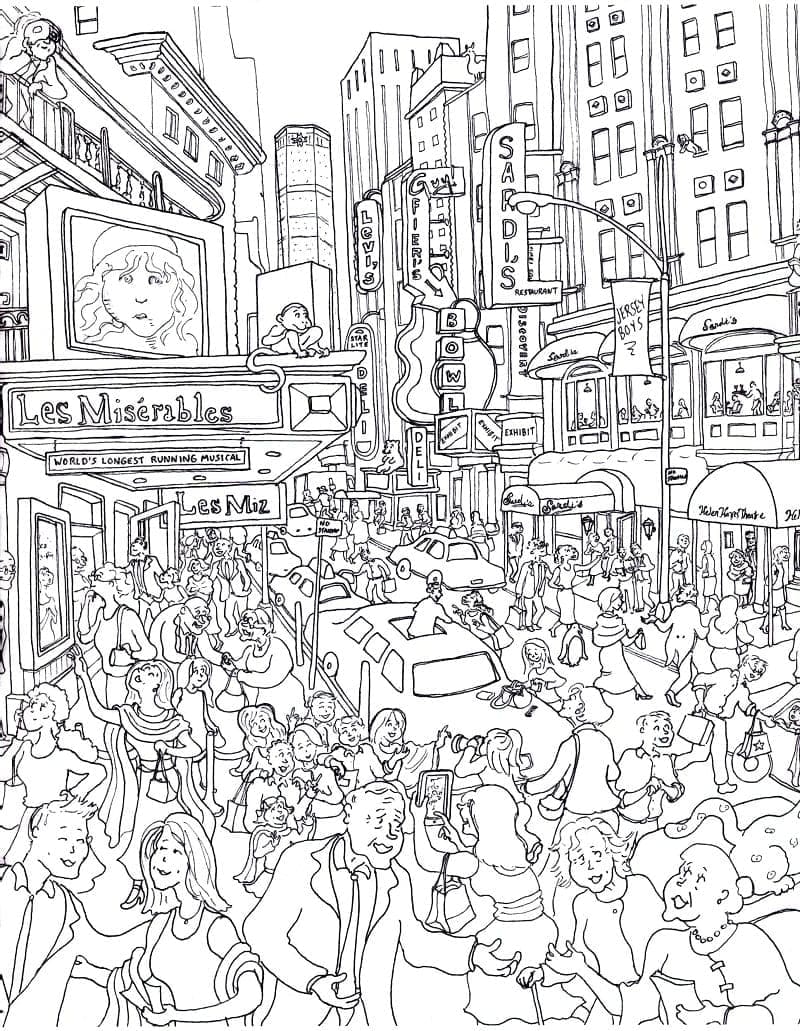 Dibujos de Ciudad fácil para colorear