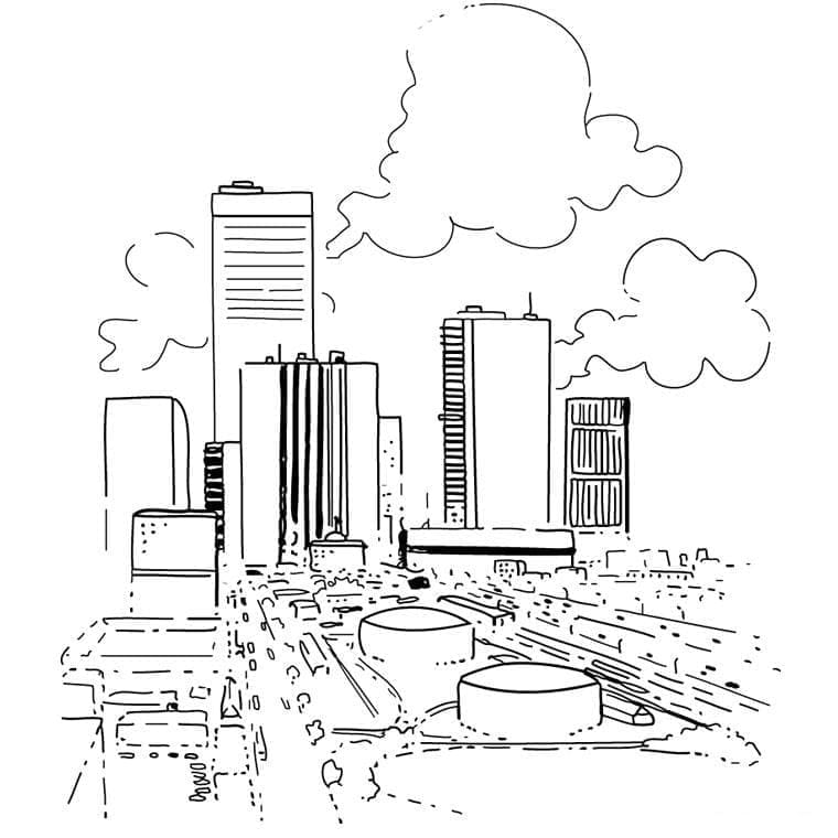 Dibujos de Ciudad Imprimible para niños para colorear