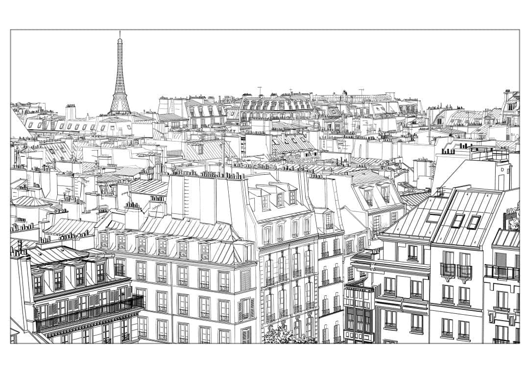 Dibujos de Ciudad Muy básico para colorear