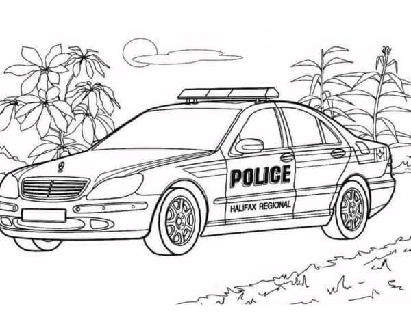Coche De Policía Mercedes para colorir