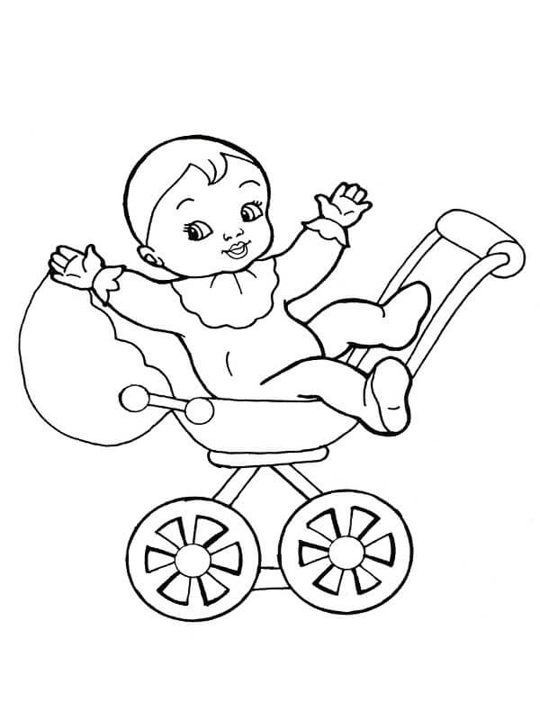 Dibujos de Cochecito Con Bebé para colorear